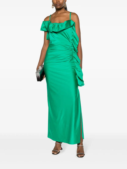 Ruffled Ruched Maxi Dress