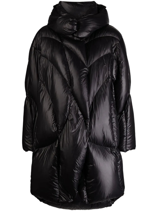 Quilted Hooded Midi Coat