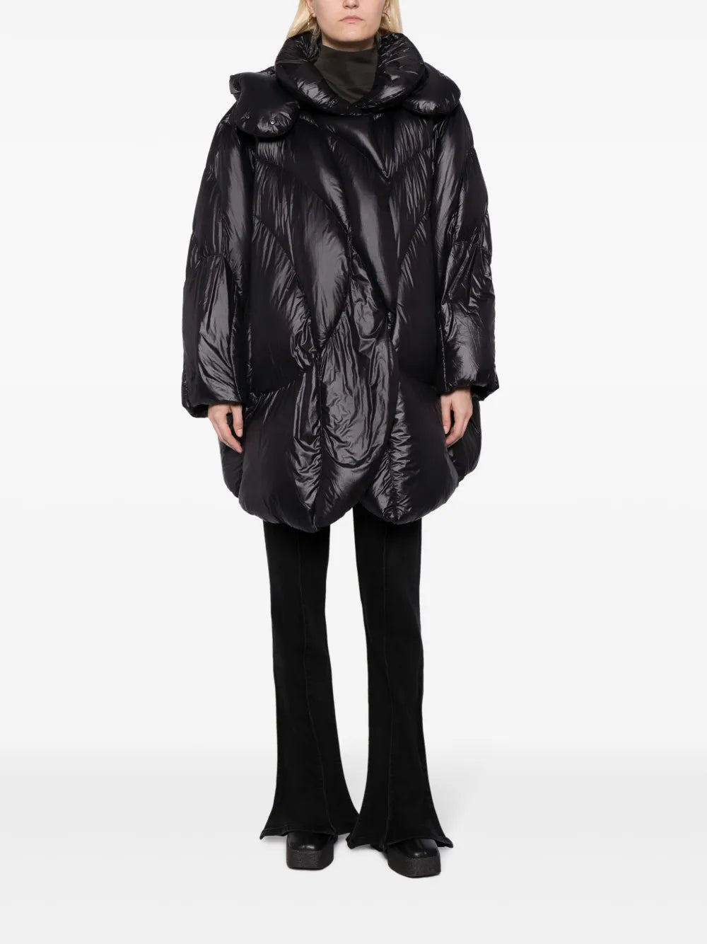 Quilted Hooded Midi Coat