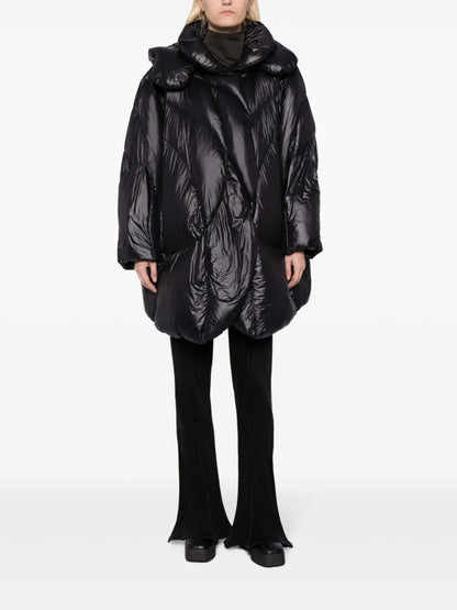 Quilted Hooded Midi Coat