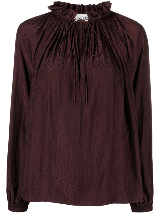 Ruffle-Detailed Flared Blouse