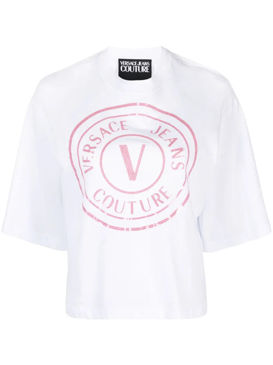 Glittered Logo-Print Cotton T-Shirt