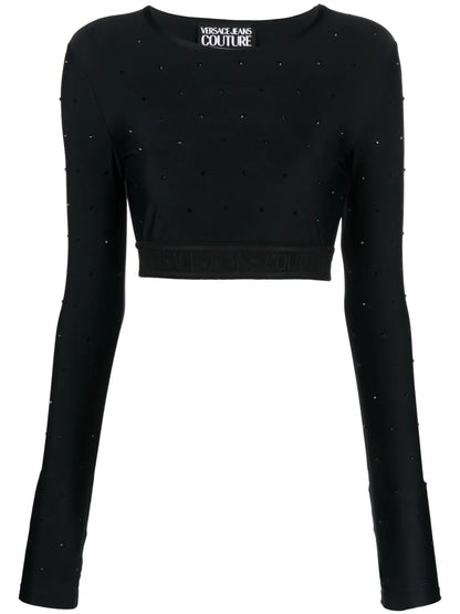 Crystal-Embellished Crop Top