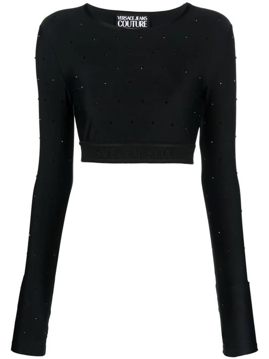 Crystal-Embellished Crop Top