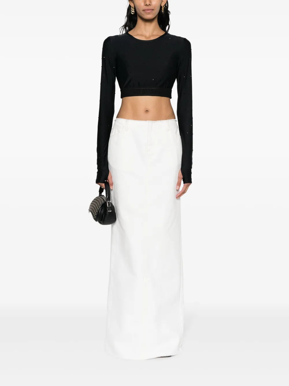 Crystal-Embellished Crop Top