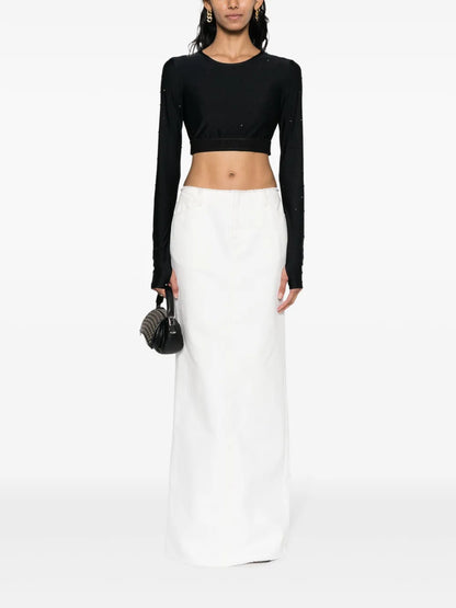 Crystal-Embellished Crop Top