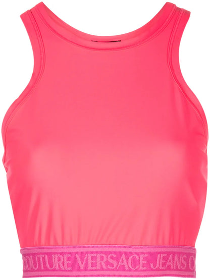 Logo-Jacquard Jersey Crop Top