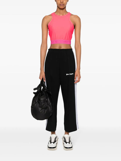 Logo-Jacquard Jersey Crop Top