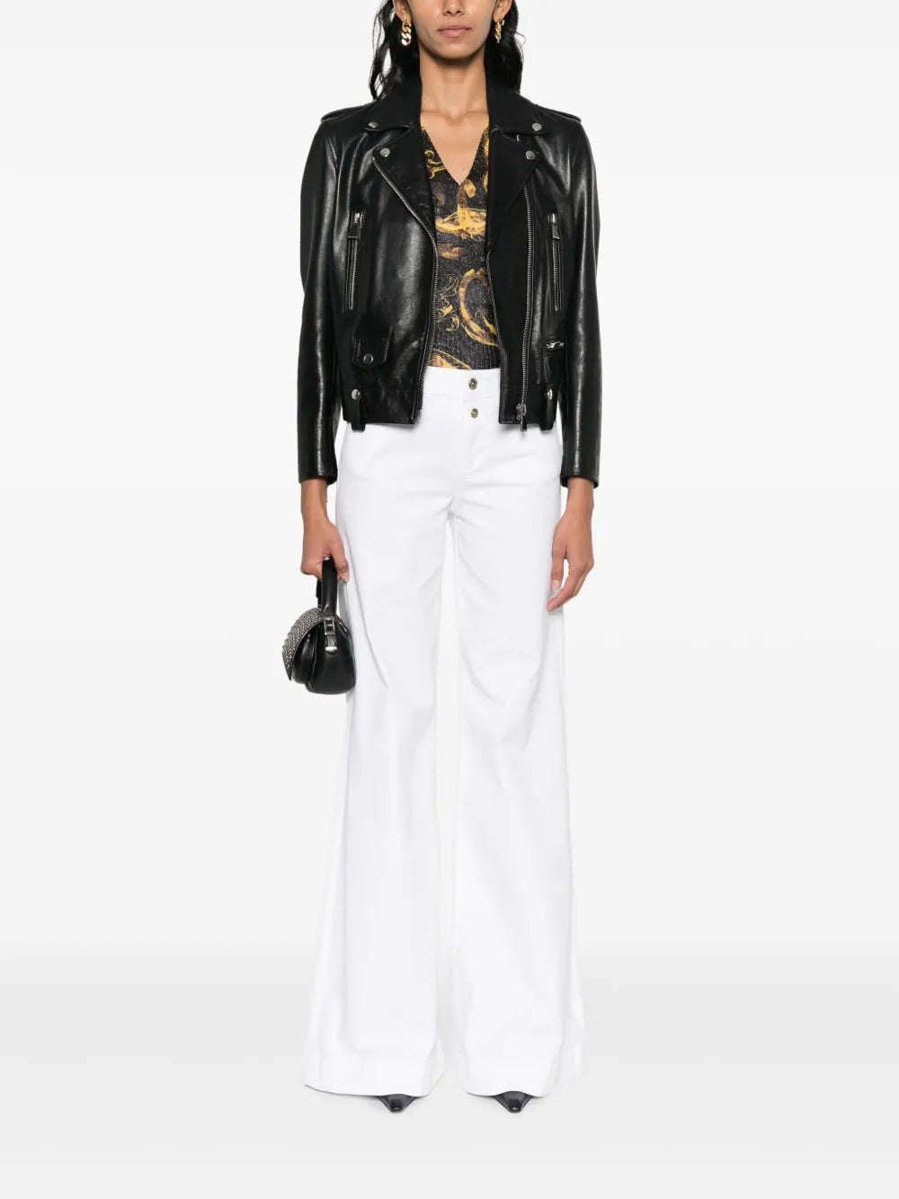 Barocco-Print Logo-Appliqué Knitted Top