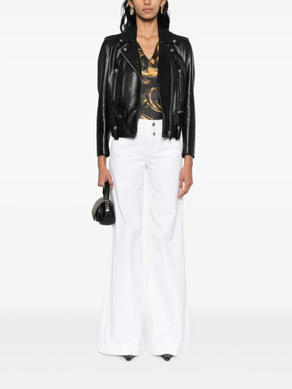 Barocco-Print Logo-Appliqué Knitted Top