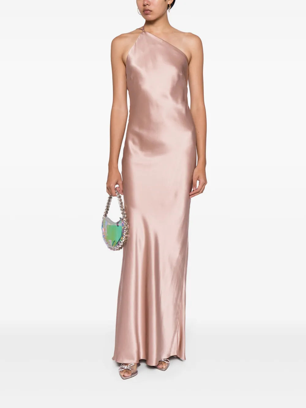 One-Shoulder Bias Silk Gown