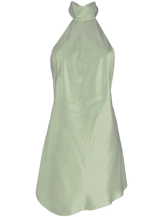 Halterneck Silk Minidress