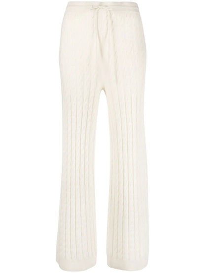 Cable-Knit Straight-Leg Trousers