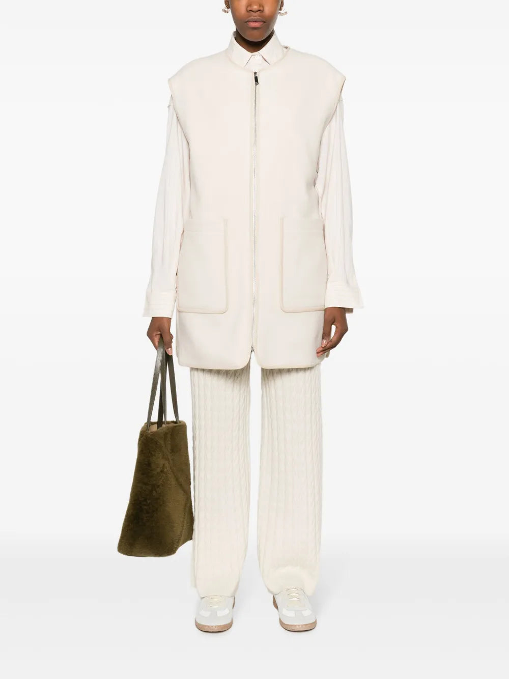 Cable-Knit Straight-Leg Trousers