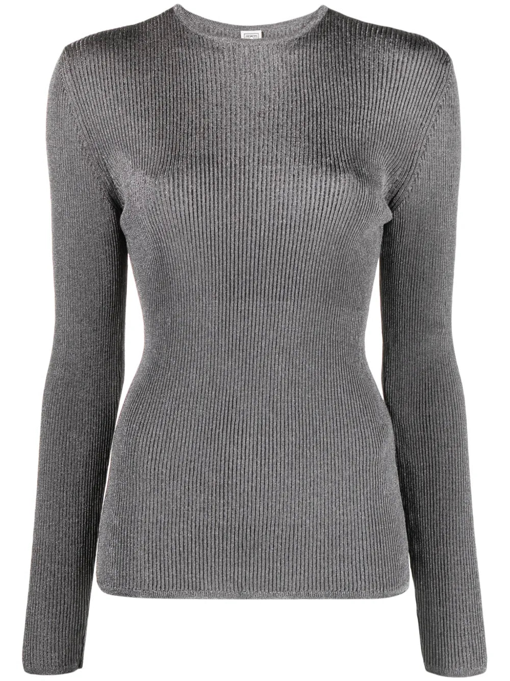 Metallic Ribbed-Knit Jumper