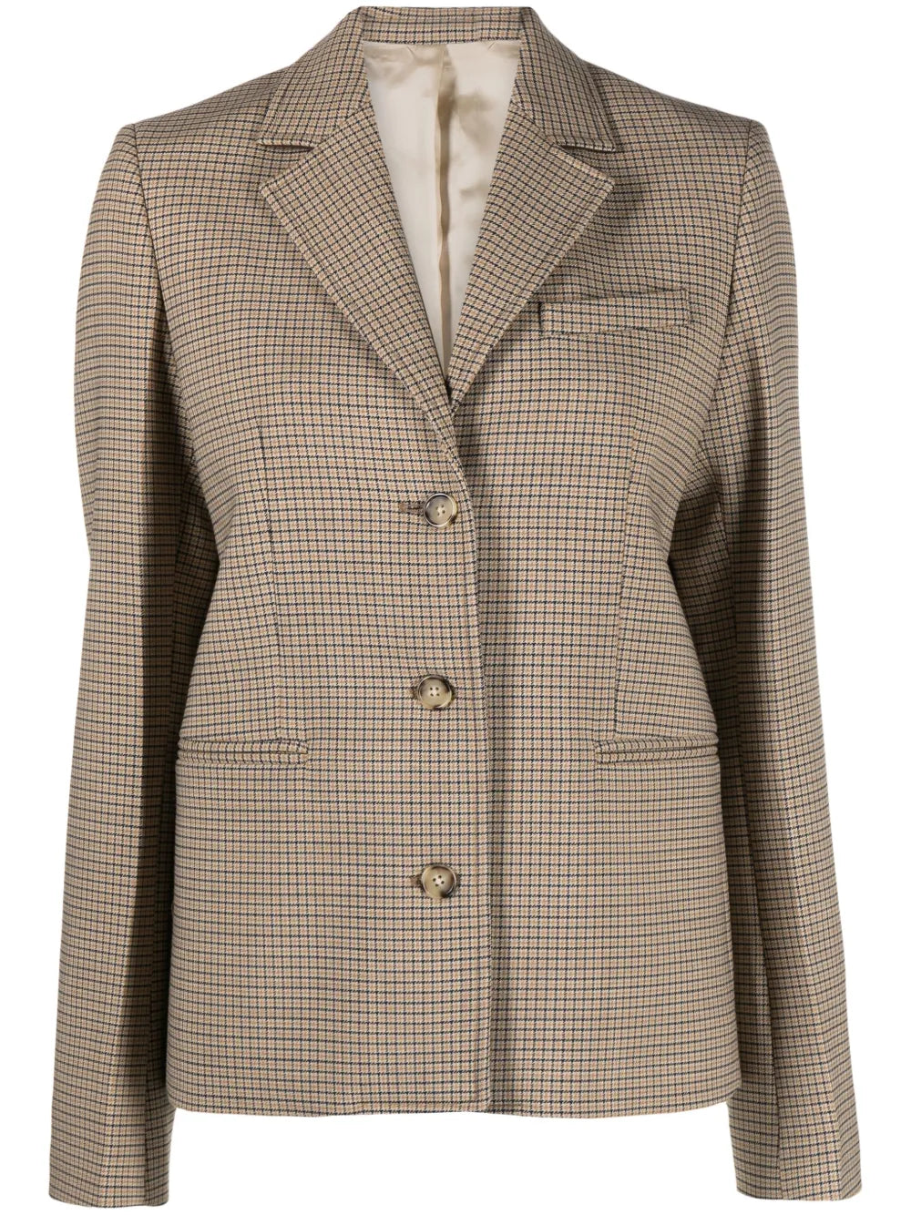 Houndstooth Single-Breasted Blazer