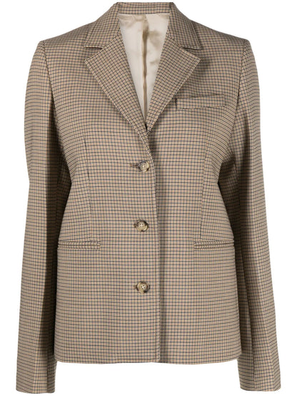 Houndstooth Single-Breasted Blazer