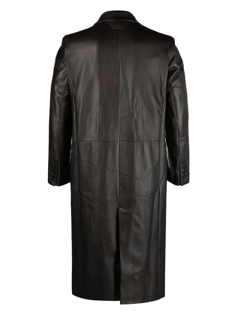 Double-Breasted Leather Coat