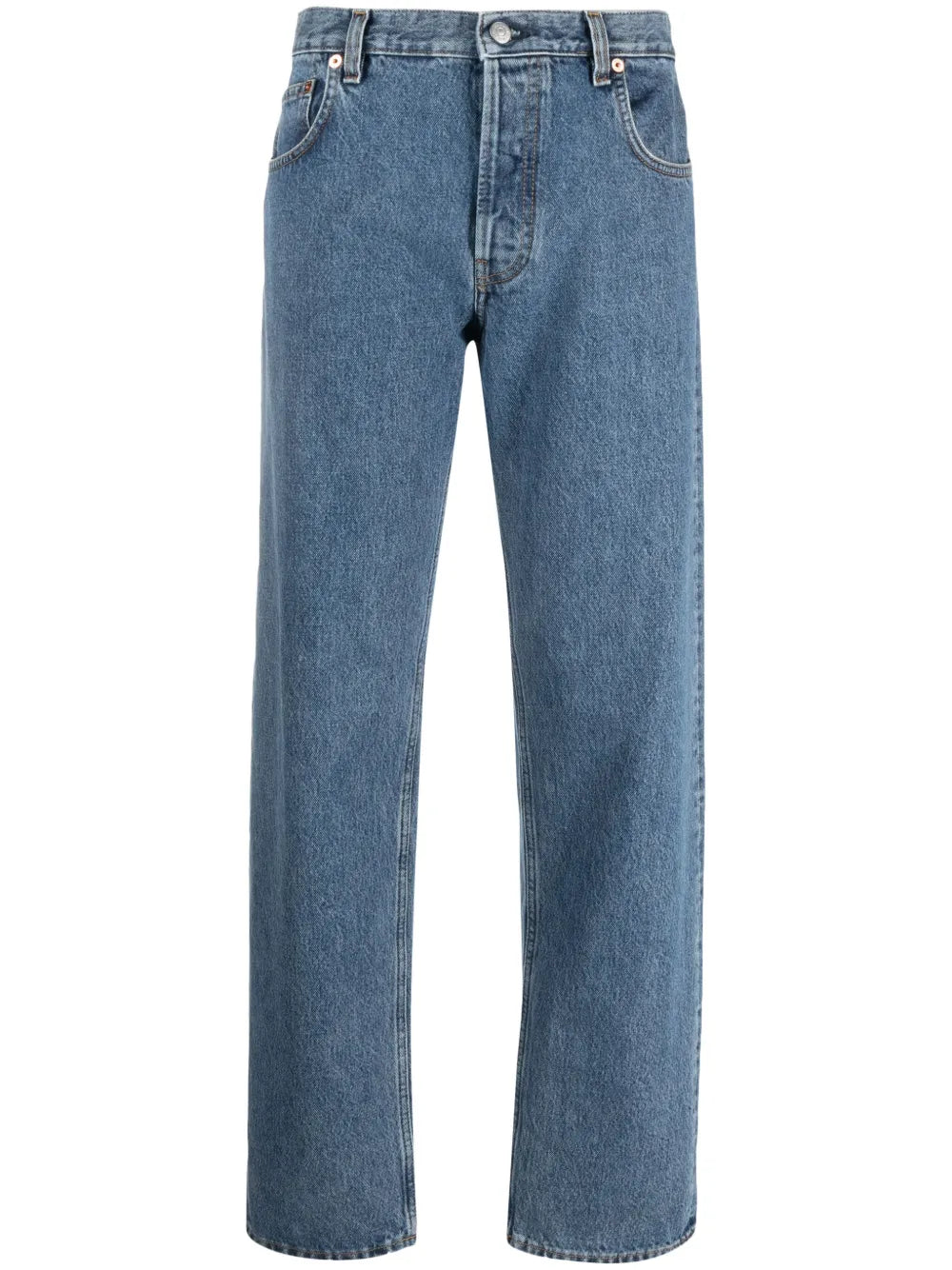 Logo-Patch Straight-Leg Jeans