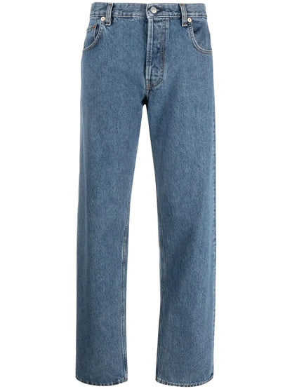Logo-Patch Straight-Leg Jeans