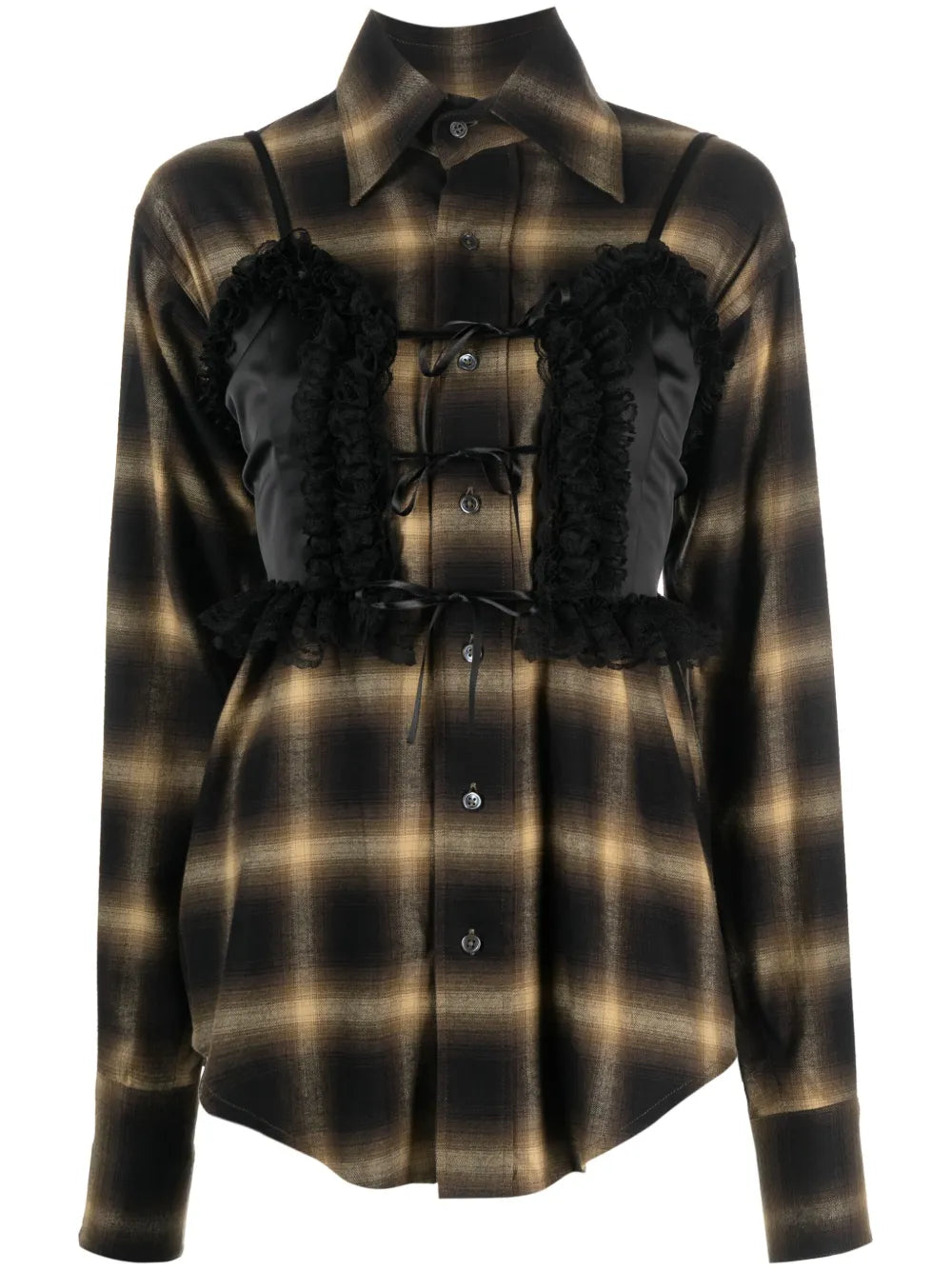 Check-Pattern Buttoned Shirt