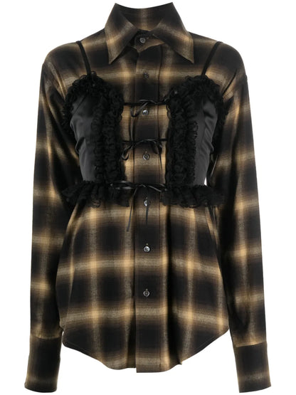 Check-Pattern Buttoned Shirt