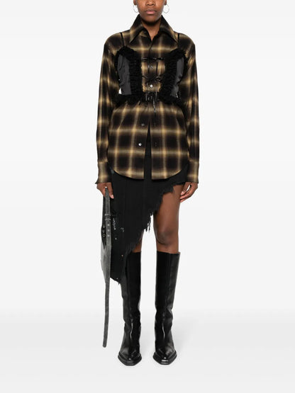 Check-Pattern Buttoned Shirt