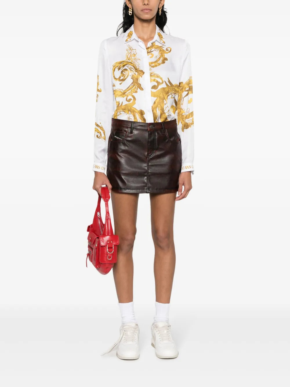 Chain Couture-Print Logo Shirt