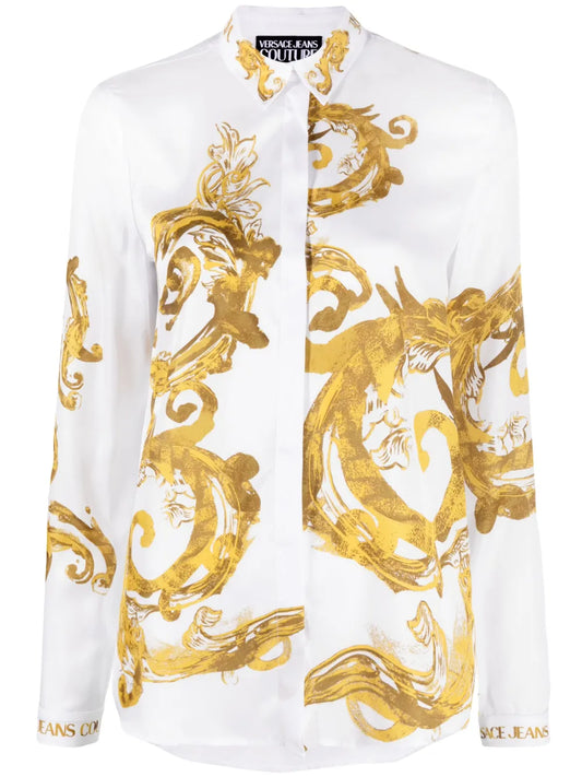 Chain Couture-Print Logo Shirt