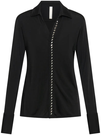 Studded-Placket Shirt