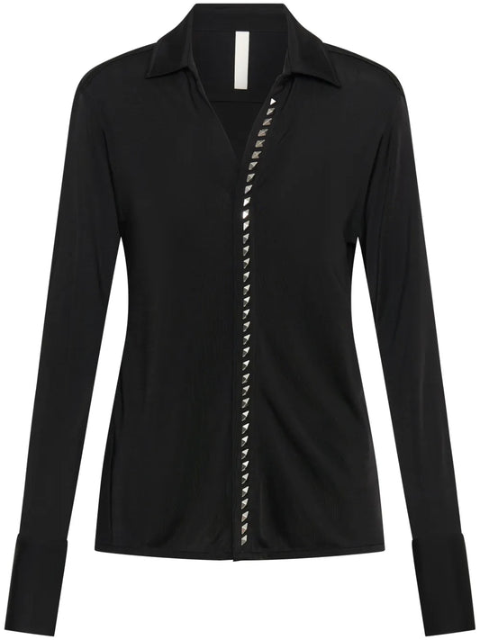 Studded-Placket Shirt