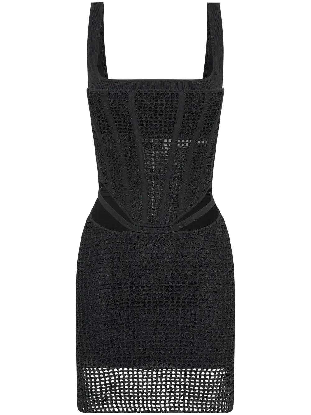 Corset-Style Crochet-Knit Minidress