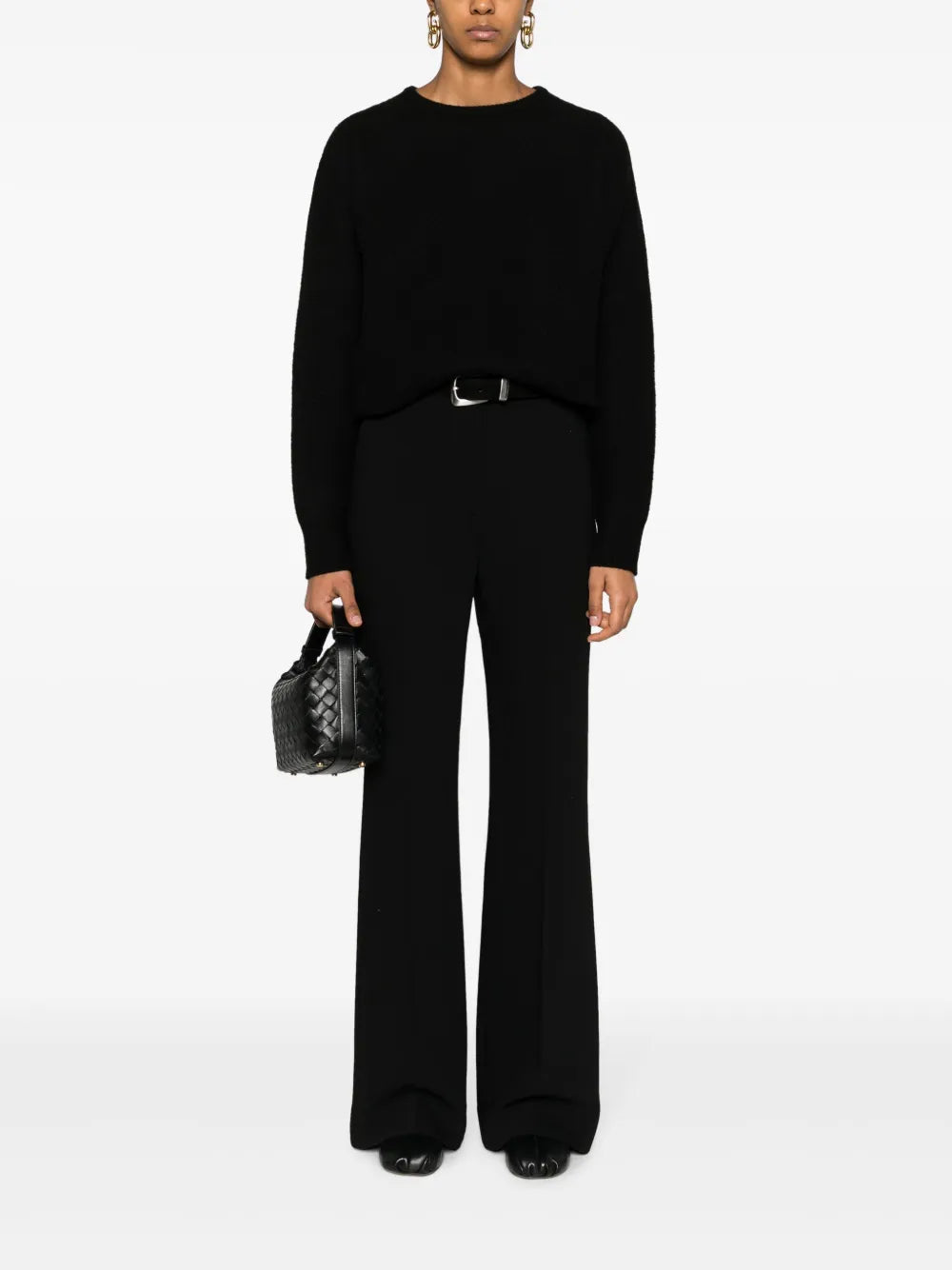 Wide-Leg Crepe Trousers