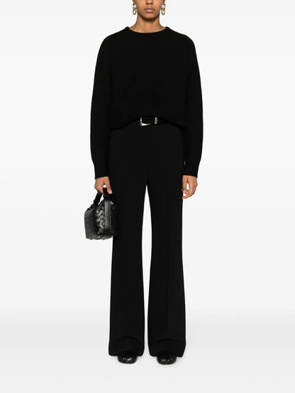 Wide-Leg Crepe Trousers
