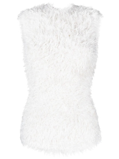 Textured Sleeveless Silk Top