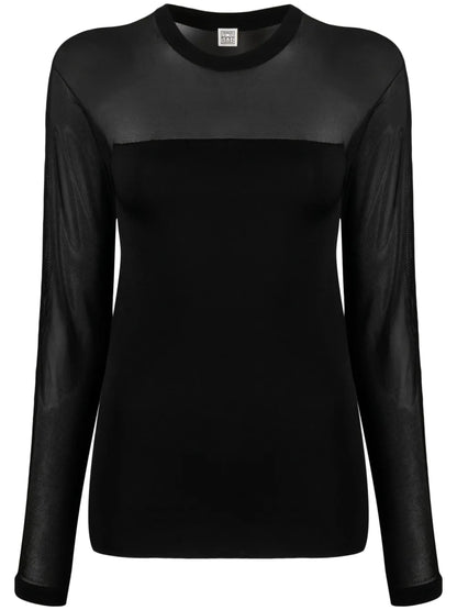 Semi-Sheer Panelled Top