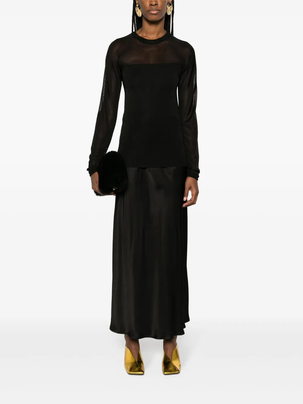 Semi-Sheer Panelled Top