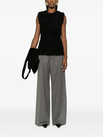 Textured Sleeveless Silk Top