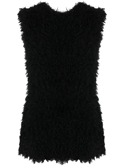 Textured Sleeveless Silk Top