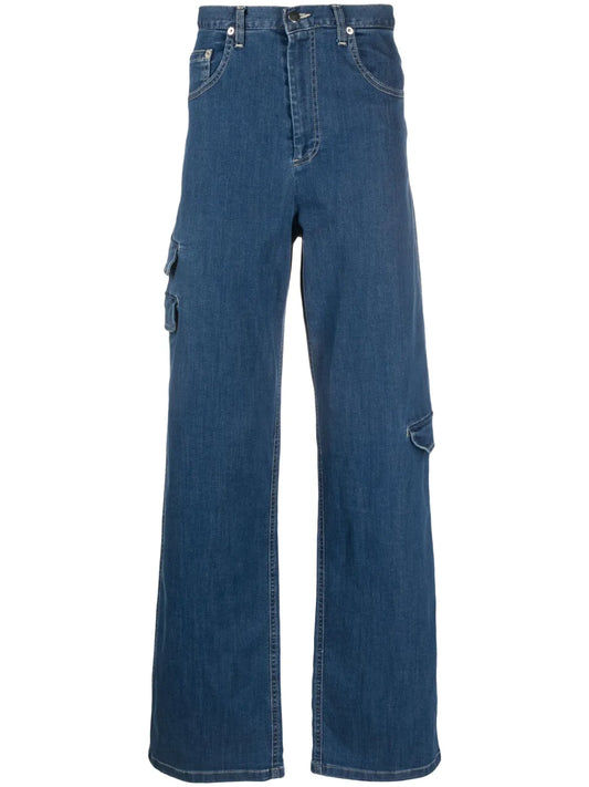 High-Waist Wide-Leg Cargo Jeans