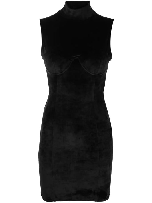 Logo-Plaque High-Neck Minidress