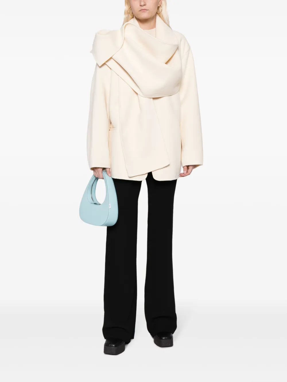 Wrap-Design Wool-Blend Jacket