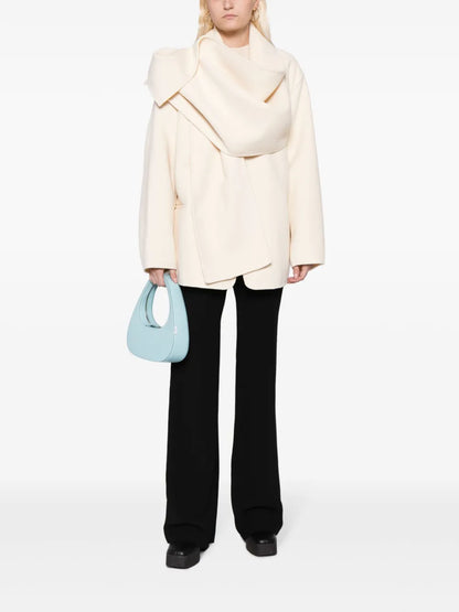 Wrap-Design Wool-Blend Jacket