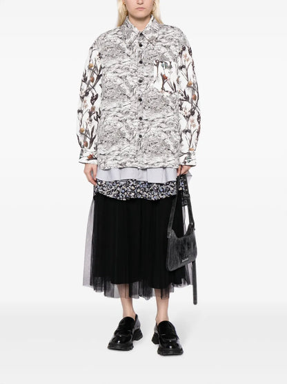 Floral-Print Panelled Jacket