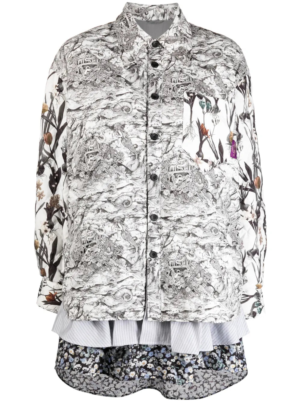Floral-Print Panelled Jacket