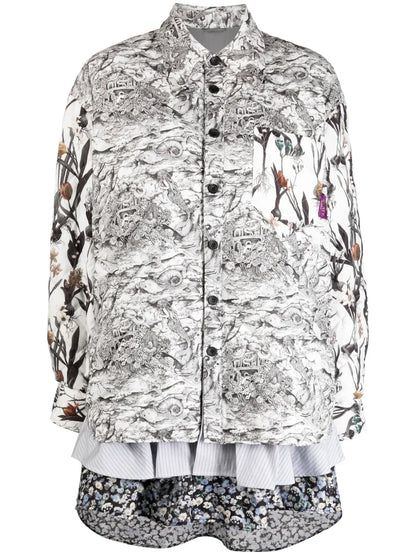 Floral-Print Panelled Jacket