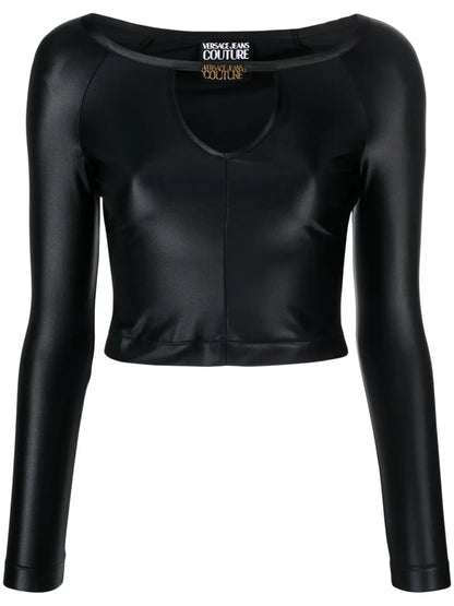 Logo-Plaque Jersey Crop Top