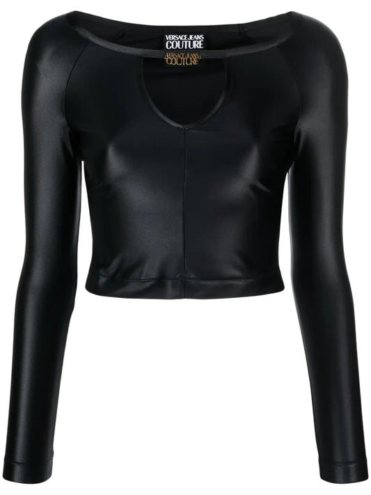 Logo-Plaque Jersey Crop Top