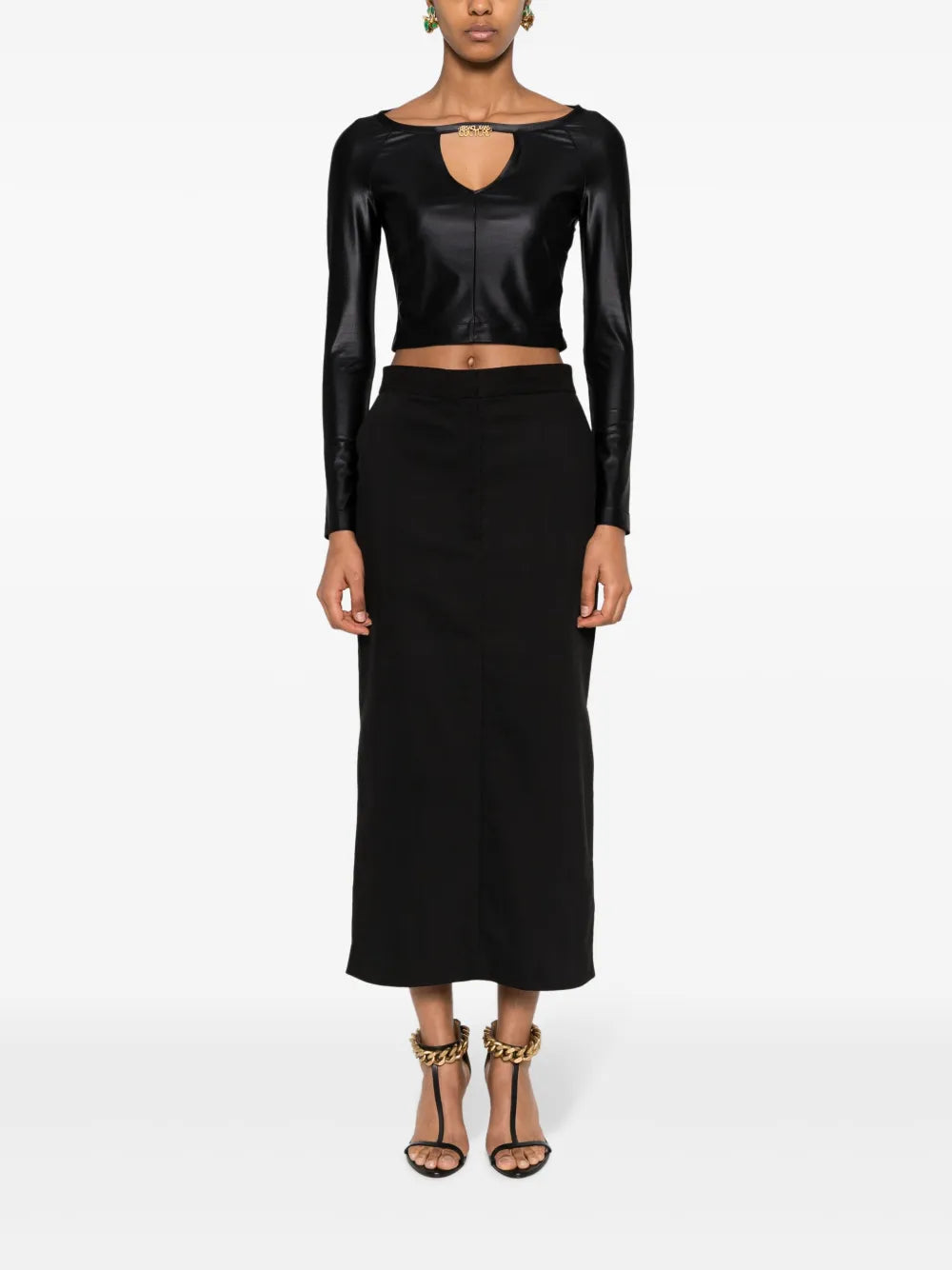 Logo-Plaque Jersey Crop Top