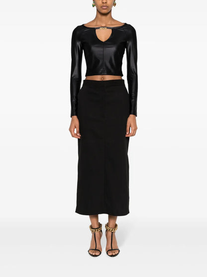 Logo-Plaque Jersey Crop Top